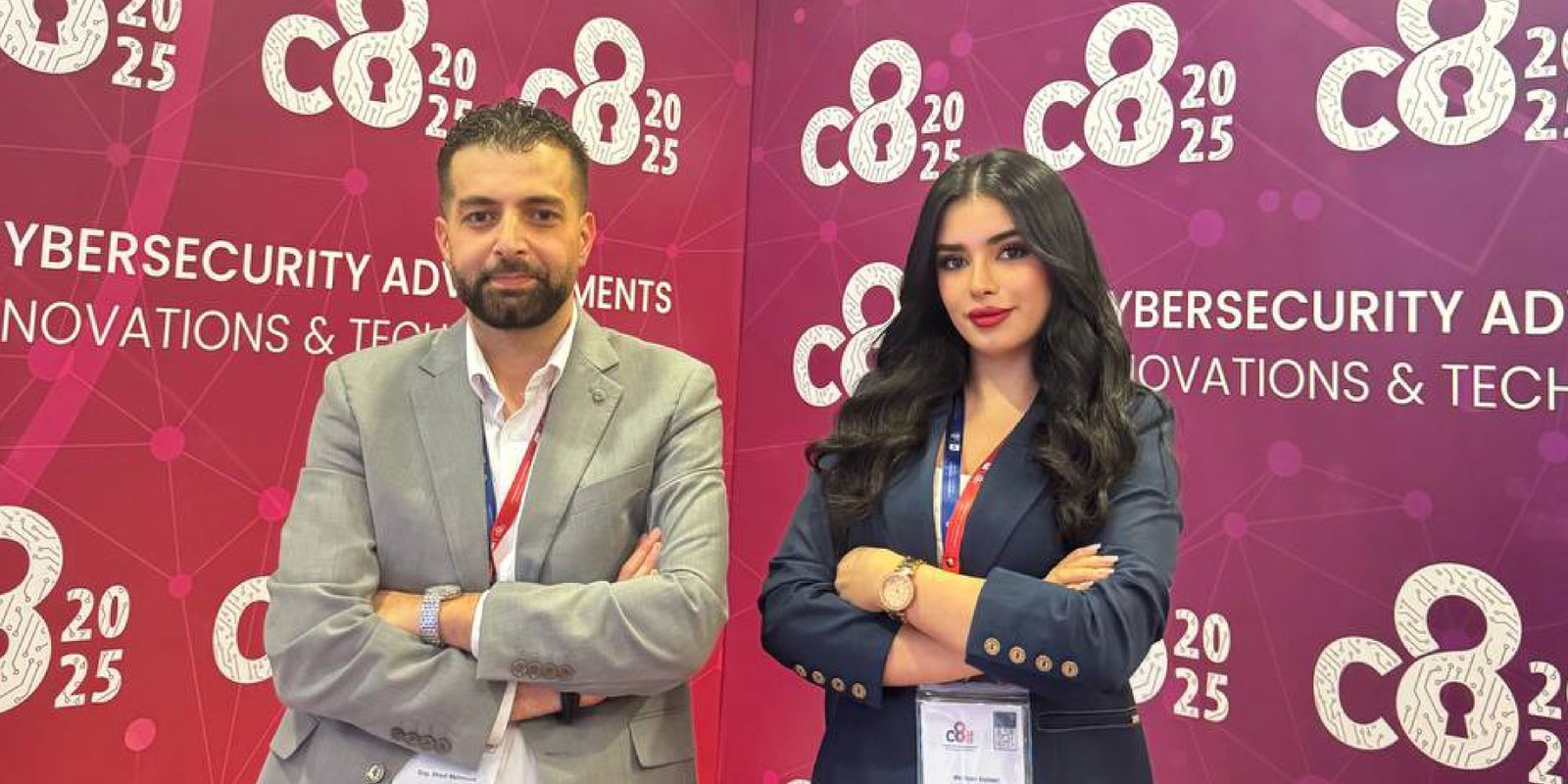 Delegates discussing partnership at conference